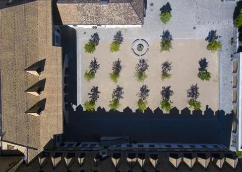 Top down view of an old courtyard Stock Photos