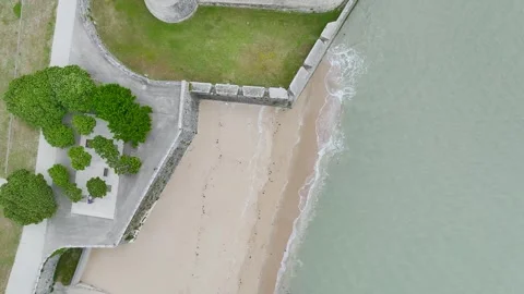 Top Down view over castle Fouras, Fouras-les-Bains, France Stock-Footage 311604904