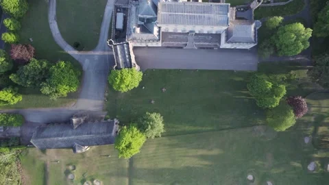 Top Down view over Torre Abbey from a drone, Torquay, Devon, England 動画素材 194382428