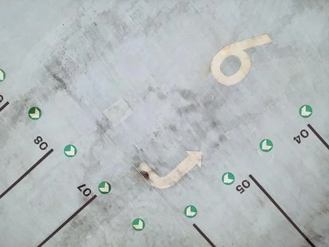 Top down view of the parking deck Stock Photos