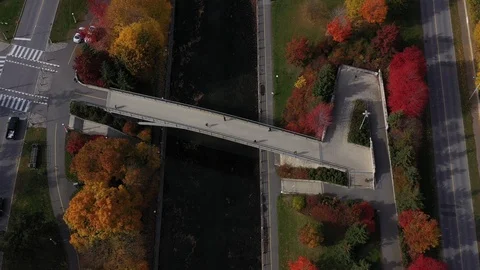 Top down view of pedestrian bridge ottawa Stock Footage 118676296