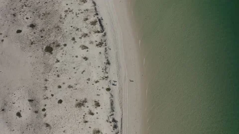 Top down view of the perfect white sandy... Stock Video Pond5