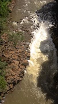 Top-down View of Pha Suam Waterfall, A Key Stop on the Pakse Loop in Laos Stock Photos