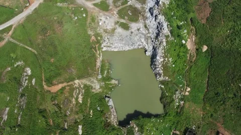 Top down view of quarry site Stock Footage 253822438
