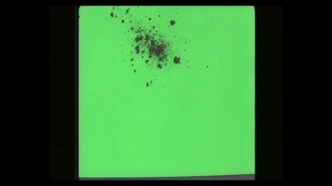 Top Down View Radial Dust Explosion Atmospheric Layer On Green Screen Stock Footage 335384548