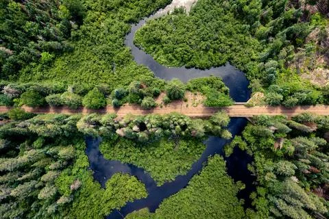 Top down view of a recreation trail Stock-Fotos