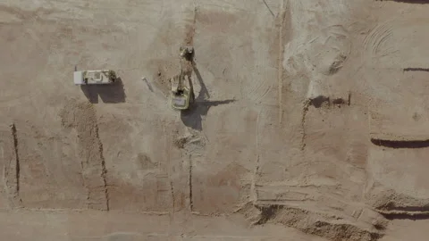 Top-Down View of Red-Soil Excavation on Future Housing Site 4K HDR Stock Footage 310475617