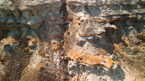 Top down view of Rock formations at Red rock canyon state park in California Stock-Footage 310914542
