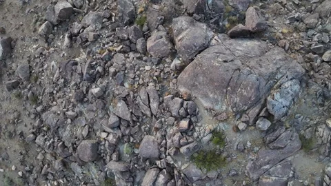 Top down view of rocky landscape - Yucca Valley California Stock Footage 280486584