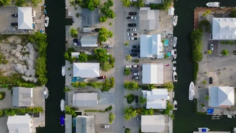 Top down view of rows of waterfront hous... | Stock Video | Pond5