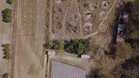 Top down view of rural bee keeping facility in Mpumalanga South Africa Video stock 78583939