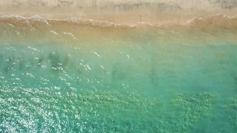 Top down view on sandy beach Stock Footage 165623967