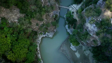 Top Down View of scenic Canyon Osumit, Albania Stock Footage 219391943