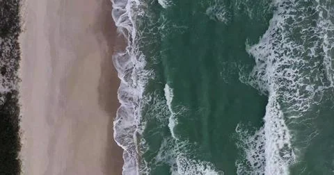 Top-Down View of Sea Waves Moving Across the Ocean Surface Stock Photos