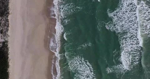 Top-Down View of Sea Waves Moving Across the Ocean Surface Stock Photos