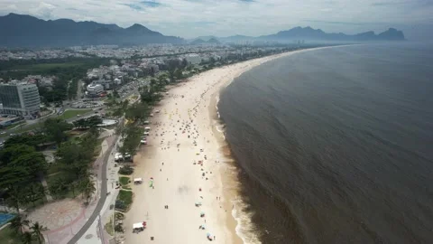 Top down view of Sernambetiba beach in Rio de Janeiro Stock Footage 232320562