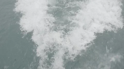 Top Down View Of Ship Wake, 100fps, Log Stock Footage 240939092