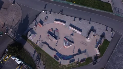 Top Down View Of Skate Park 스톡 동영상 245756241