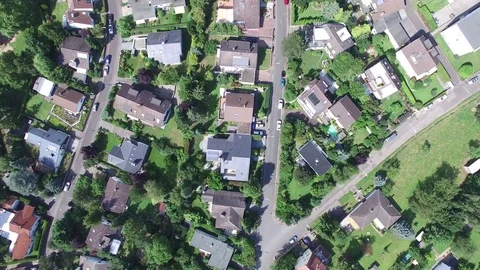 Top Down View of Small Suburb near Frankfurt Stock Footage 77746841