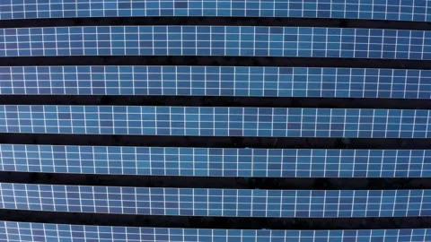 Top Down View of Solar Panel Farm In Full Sun. California Stock Footage 140615447