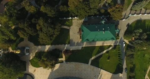 Top Down View Of St. Michael's Golden-Domed Monastery Stock Footage 95333468