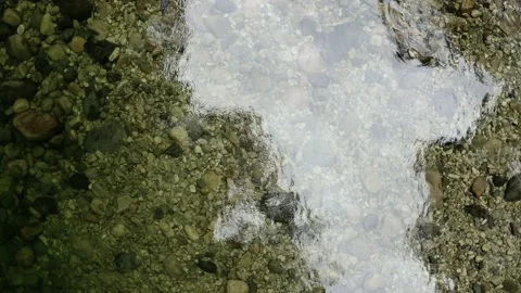 Top down view, still video of watersurface with few rinkles and a water pattern Vidéo 160326387