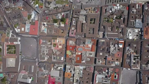 Top Down view of Streets of Quito Ecuador Stock Footage 141697182