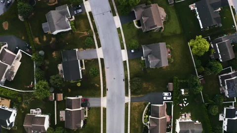 Top down view of Suburbia Stock Footage 231454345