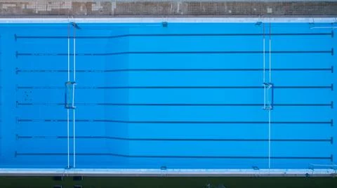 Top down view of swimming pool for water polo Stock-Fotos