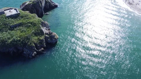 Top Down View Of Tenby Water 스톡 동영상 245756807