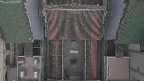 Top-down view of Thien Hau Temple Stock Footage 346605348