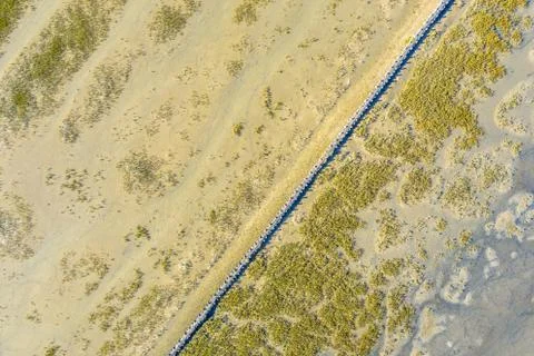 Top down view of Tidal Marshland Waddensea Stock Photos