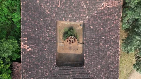 Top-Down View of Tribal Hut and Courtyard Video stock 310498353