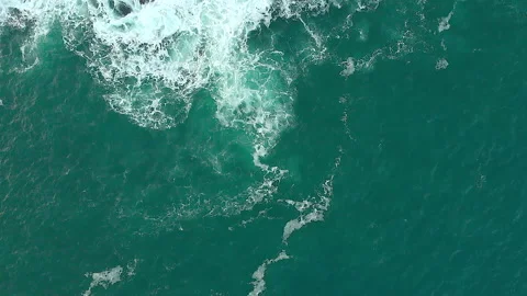 Top down view of turbulent flow sea wave Stock Footage 147378308