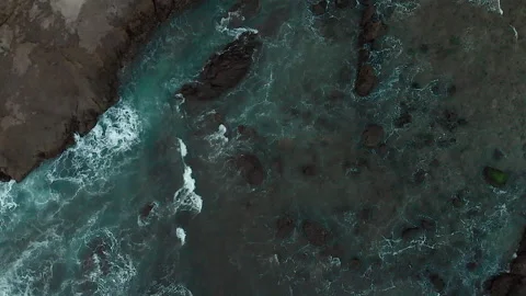 Top down view of turbulent flow sea wave Video stock 147429949