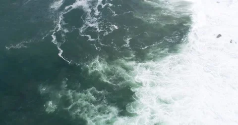 Top down view of turbulent sea water The Concept of natural energy Stock Footage 340125488