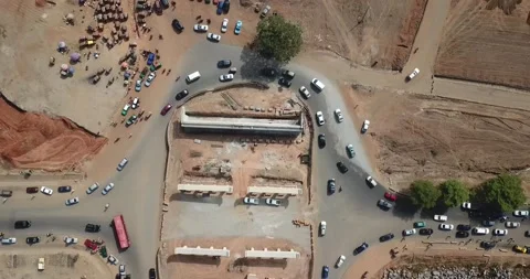 Top down view of unfinished bridge Video stock 184584120