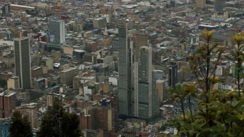 Top-Down View of Urban Architecture in Bogotá, Colombia Stock Footage 309562226