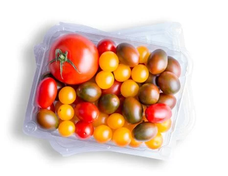 Top down view on various tomatoes Stock Photos