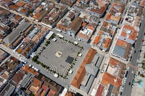 Top down view of Vila Real de Santo Antonio in Portugal Foto stock