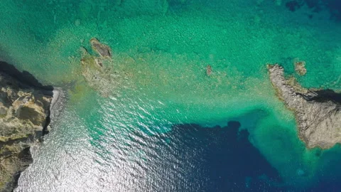 Top down view of volcanic rocks, Milos Island, Greece Stock Footage 220176357