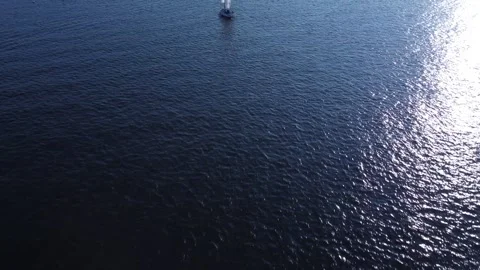 Top Down View Of Water With Boat 스톡 동영상 245757085