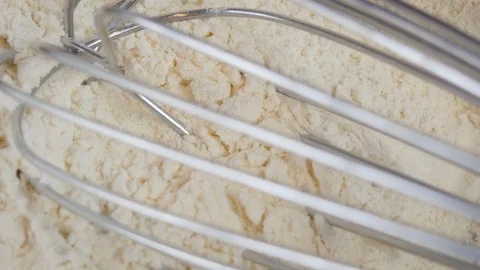 Top Down View of Whisking Flour in 4k Stock Footage 102466408