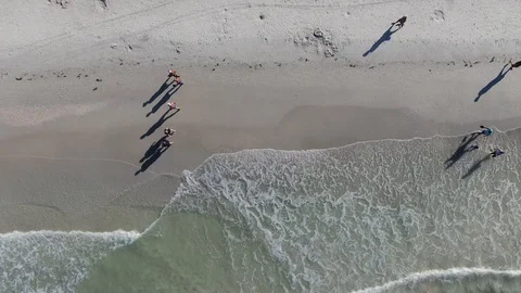 Top down view of white sand beach Stock Footage 101183774