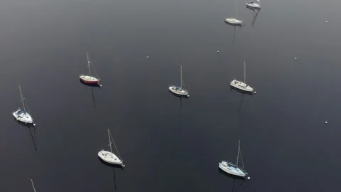 Top Down View of Yachts At Windermere, Lake District, UK. Stock Footage 234207972