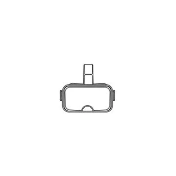 Top down vr headset device icon. outline virtual reality goggles Stock Illustration