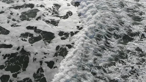 Top Down of Waves and swell in Cornwall UK Stock Footage 134407369