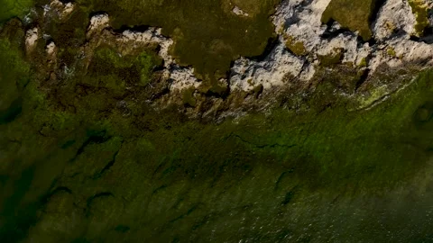 Top Down Waves Revealing Underwater Patterns Gotland Sweden Stock Footage 331375595