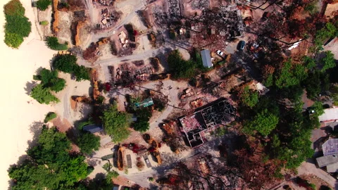 Top-down wide backward tracking of burned area, Gironde Vídeos de archivo 332065867