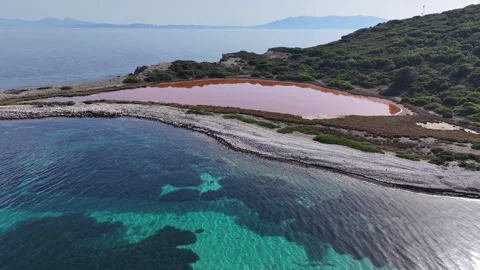 Top-down zoom-out drone coast line, fa01 Stock Footage 279093008